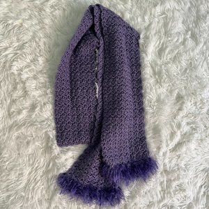 Hand made purple knit scarf